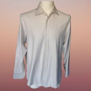 Hugo Boss SZ 15.5 100% Cotton Men's Woven Tan Button Up Shirt